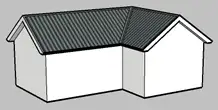 Cross gabled roof style, illustrated