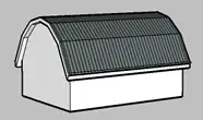 Gambrel roof style, illustrated