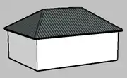 Hip roof style, illustrated