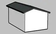 Salt box roof style, illustrated